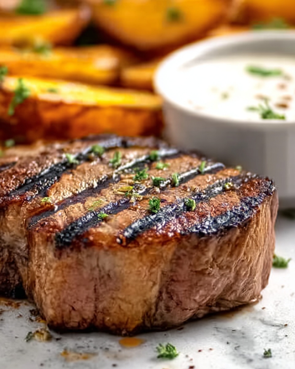 Tremendous Ribeye Steak with French Onions and Crispy French Fries Recipe - Recipe Image