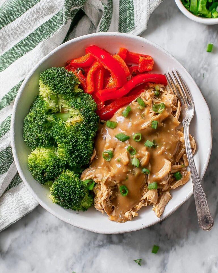 Slow Cooker Pulled Chicken with 5-Ingredient Peanut Sauce Recipe