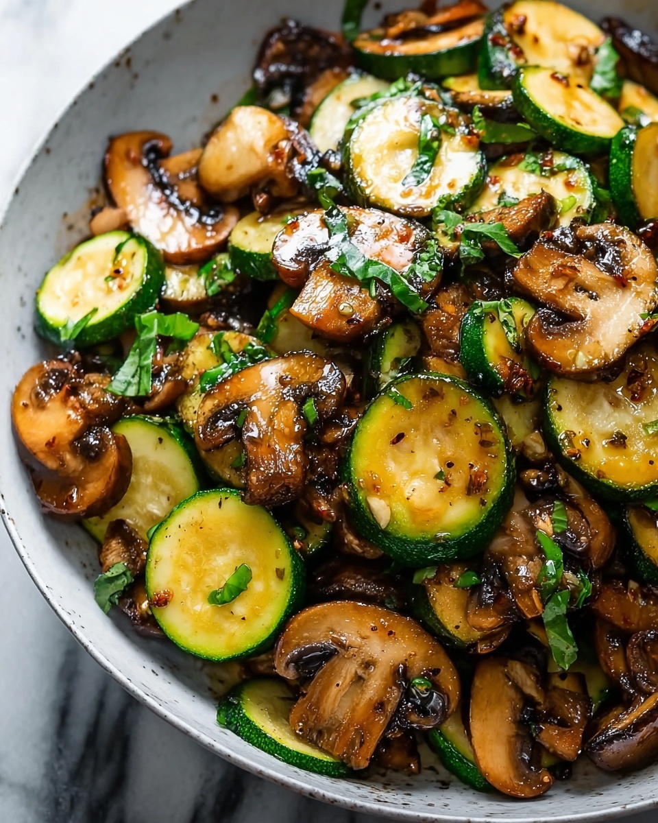 Pan-Fried Zucchini and Mushrooms Recipe - Recipe Image
