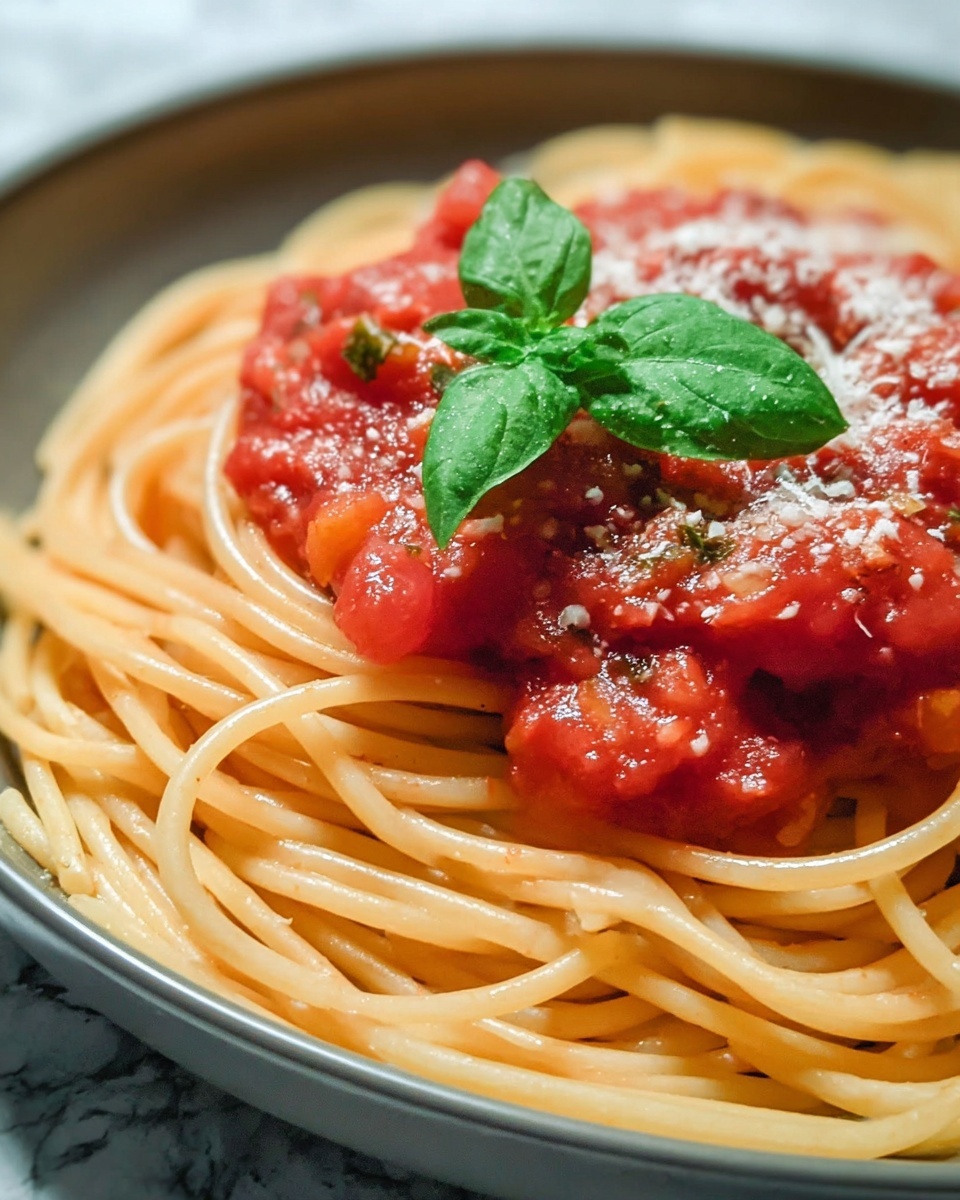 Instant Pot Spaghetti with Ground Beef, Tomato Sauce, and Fresh Basil Recipe - Recipe Image
