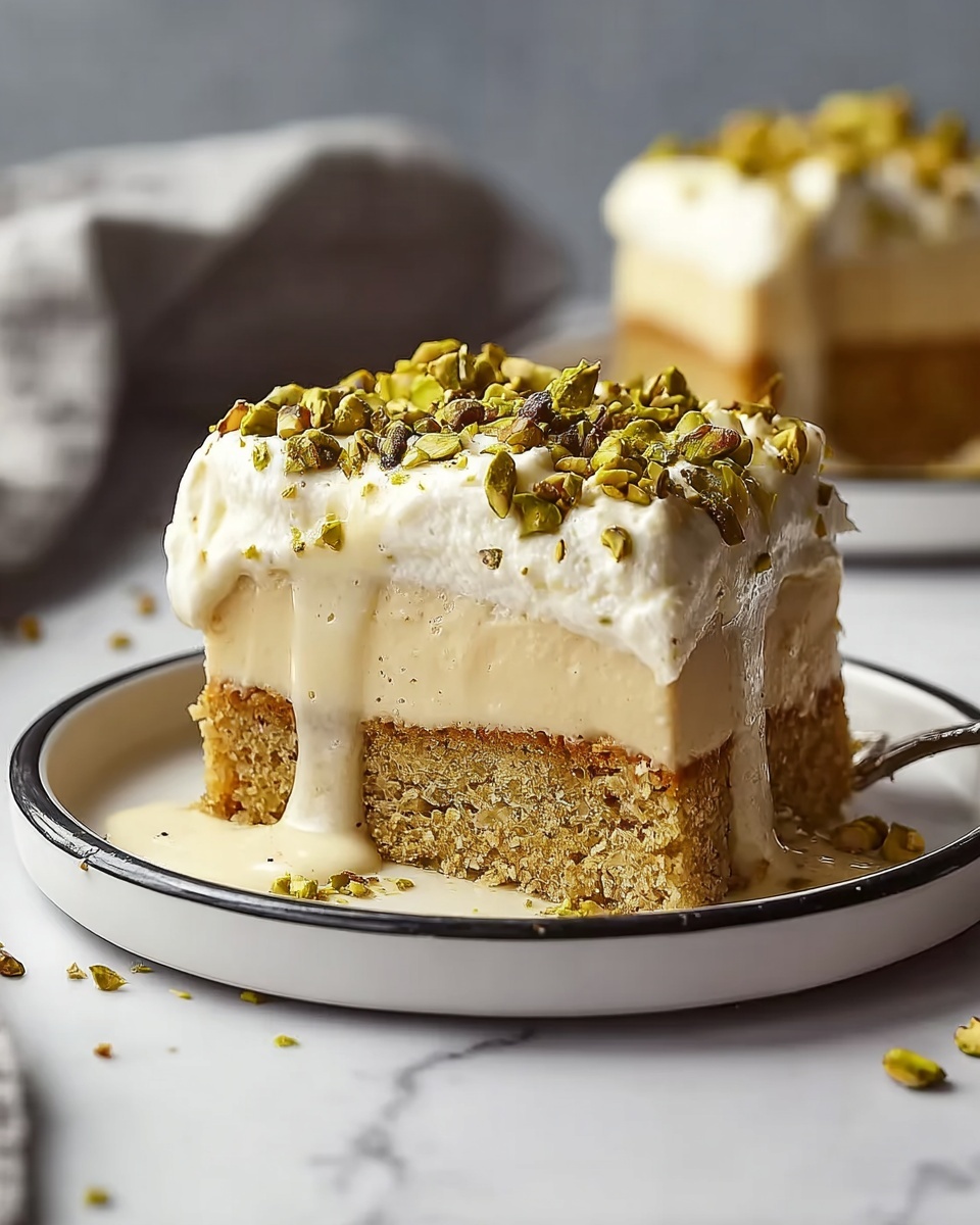 Vegan Pistachio Tres Leches (3 Milk Cake) Recipe - Recipe Image