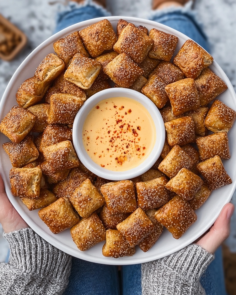 Soft Pretzel Bites with Vegan Cheese Sauce Recipe - Recipe Image