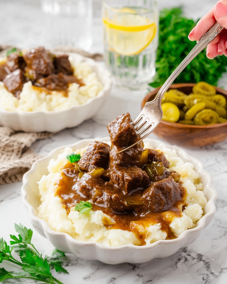 Slow Cooker Mississippi Steak Bites Recipe - Recipe Image