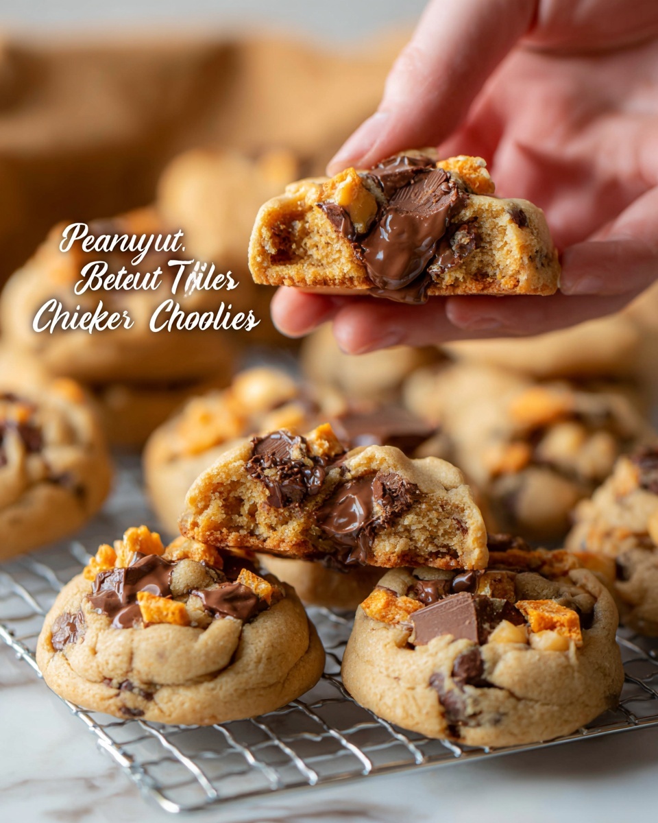 Thick and Chewy Peanut Butter Butterfinger Cookies Recipe - Recipe Image