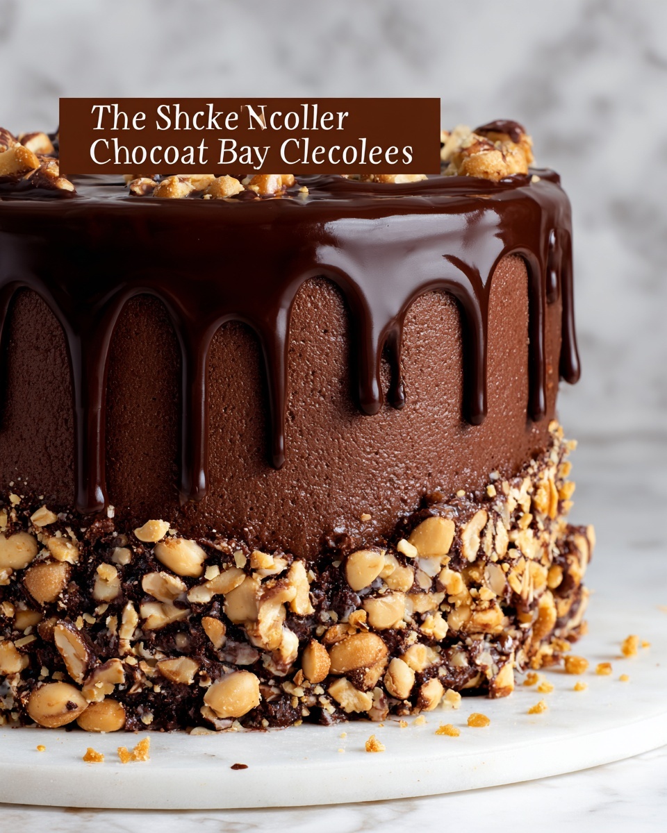 Chocolate Snickers Cake with Peanut Caramel and Chocolate Ganache Recipe - Recipe Image