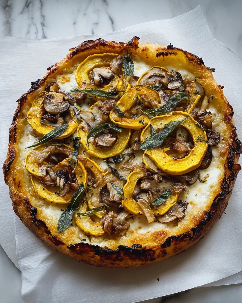 Savory Wild Mushroom Roasted Squash Pizza Recipe - Recipe Image