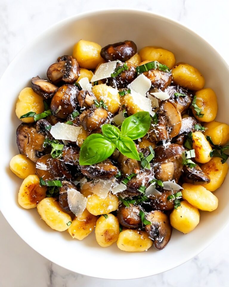 Toasted Gnocchi with Mushrooms and Fresh Basil Recipe