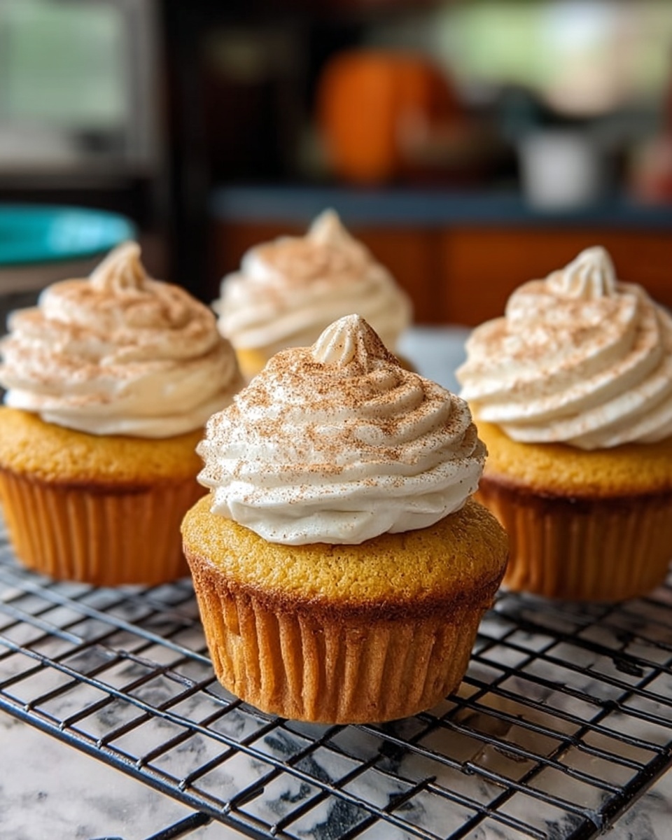 Pumpkin Cupcakes with Cinnamon Cream Cheese Frosting Recipe - Recipe Image