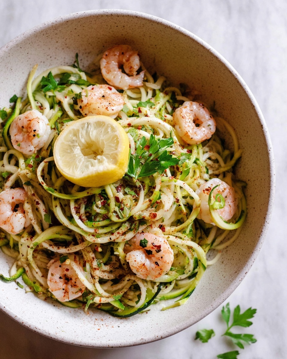 15 Minute Garlic Shrimp Zoodles Recipe - Recipe Image