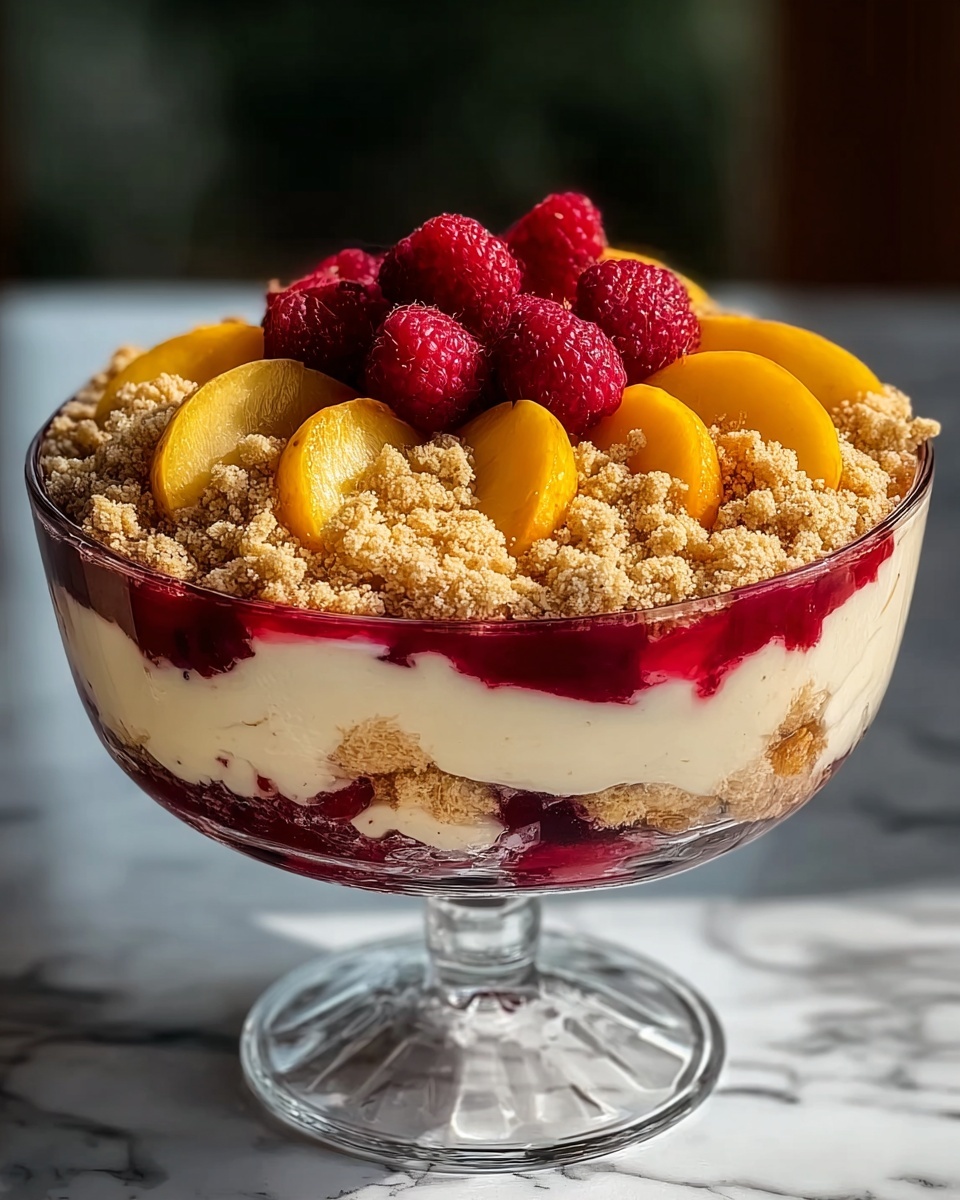 Peach Cobbler Trifle – A Sweet, Fruity, and Indulgent Dessert Recipe - Recipe Image