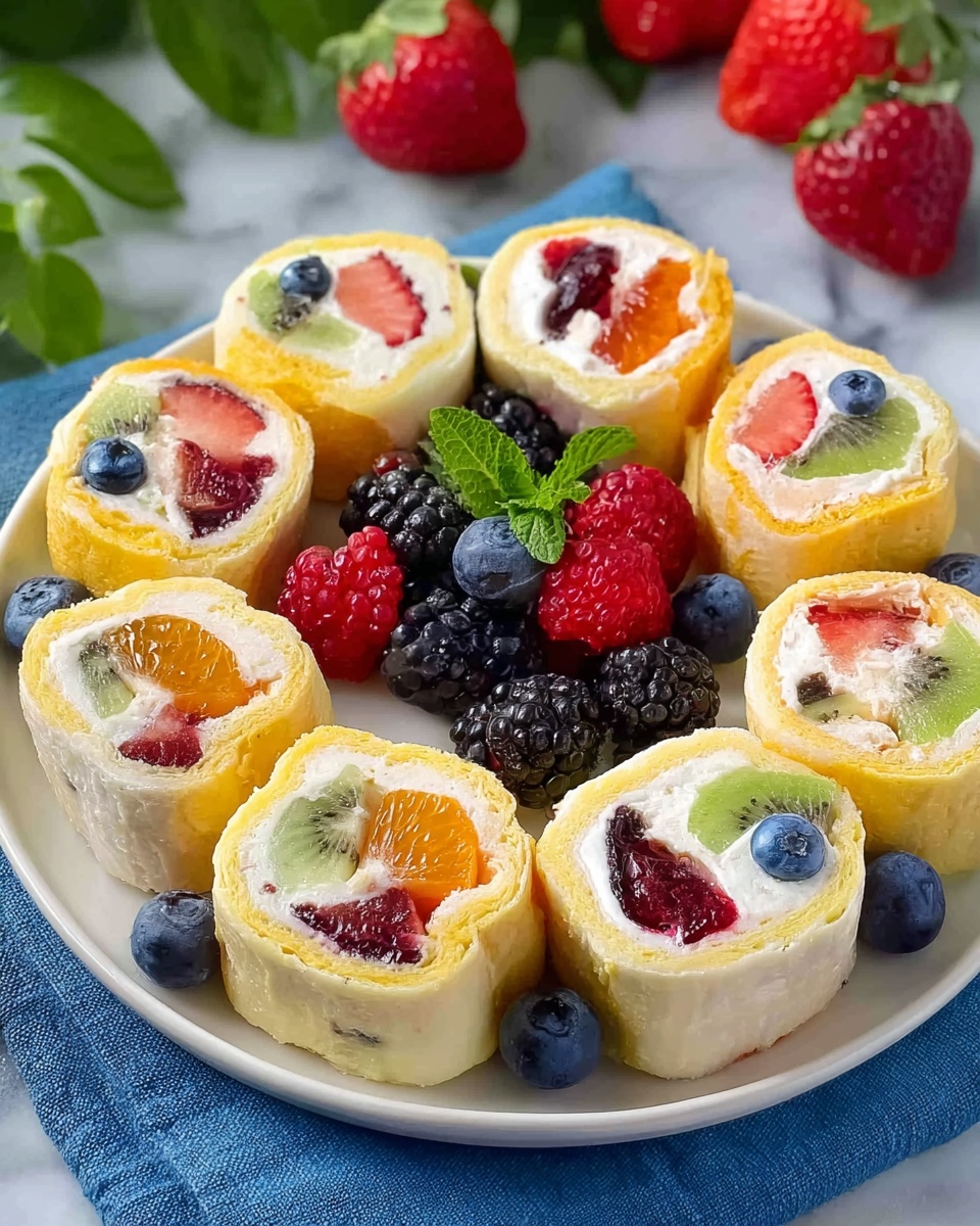 Cheesecake Fruit Salad Roll Ups Recipe - Recipe Image