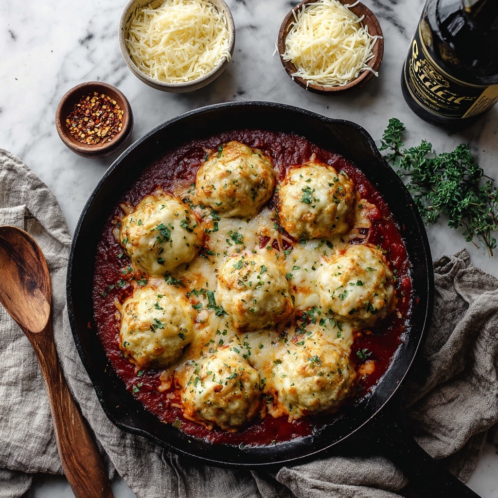 Cheesy Meatball Biscuit Dumpling Bake Recipe - Recipe Image