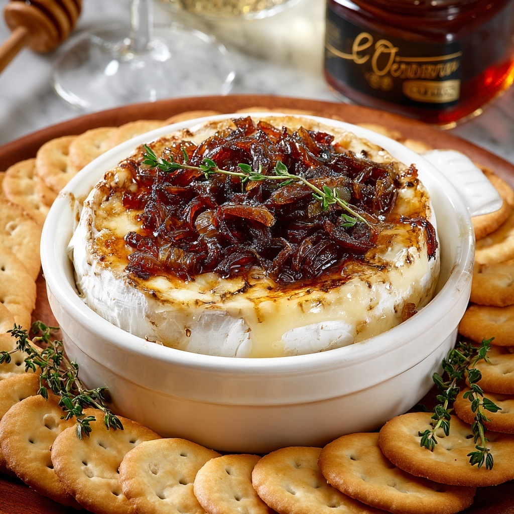 Baked Goat Cheese with Caramelized Onions Recipe - Recipe Image