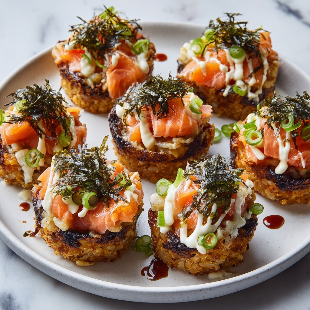 Easy Baked Salmon Sushi Cups Recipe - Recipe Image