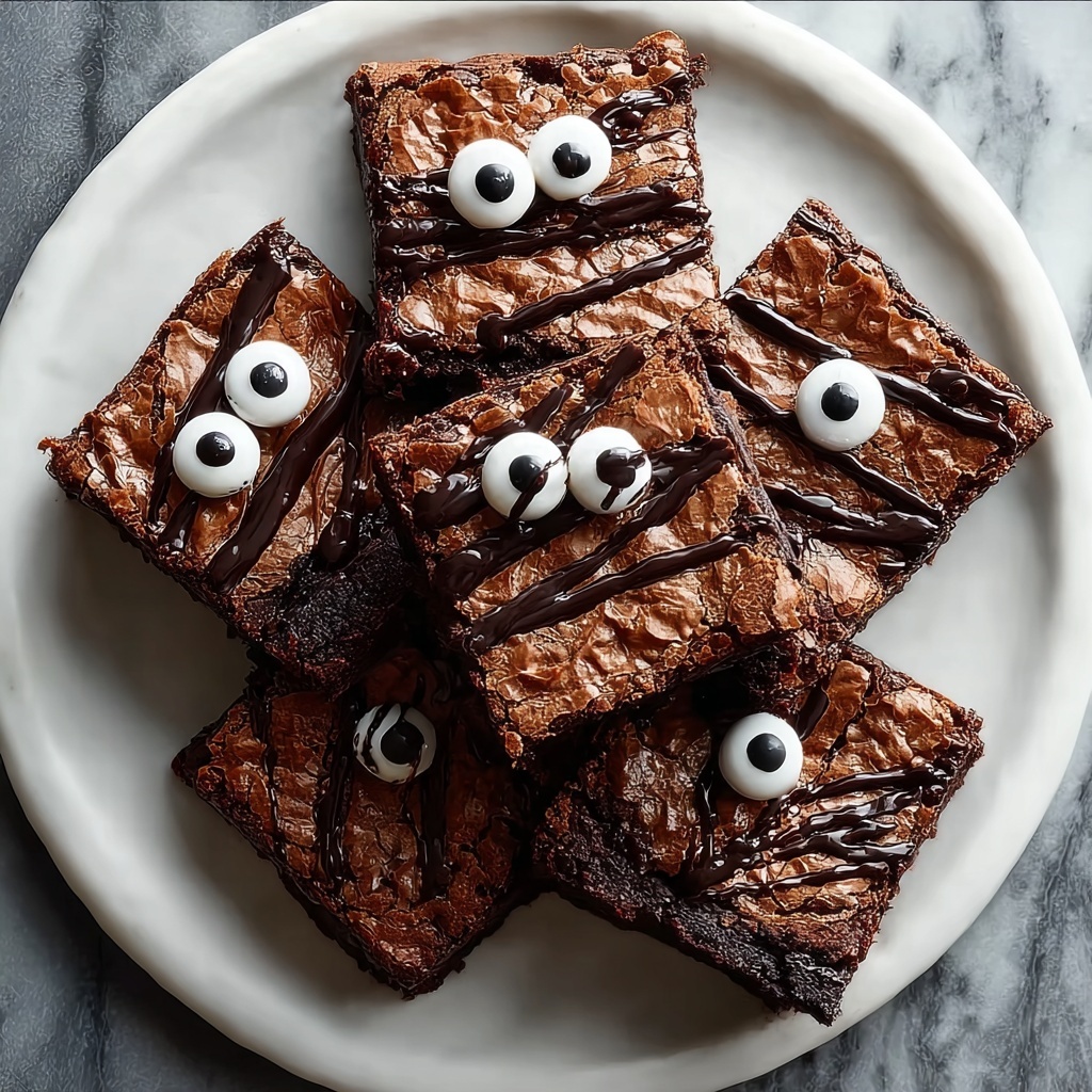 Decadent Baked Mummy Brownies with Rich Chocolate Recipe - Recipe Image