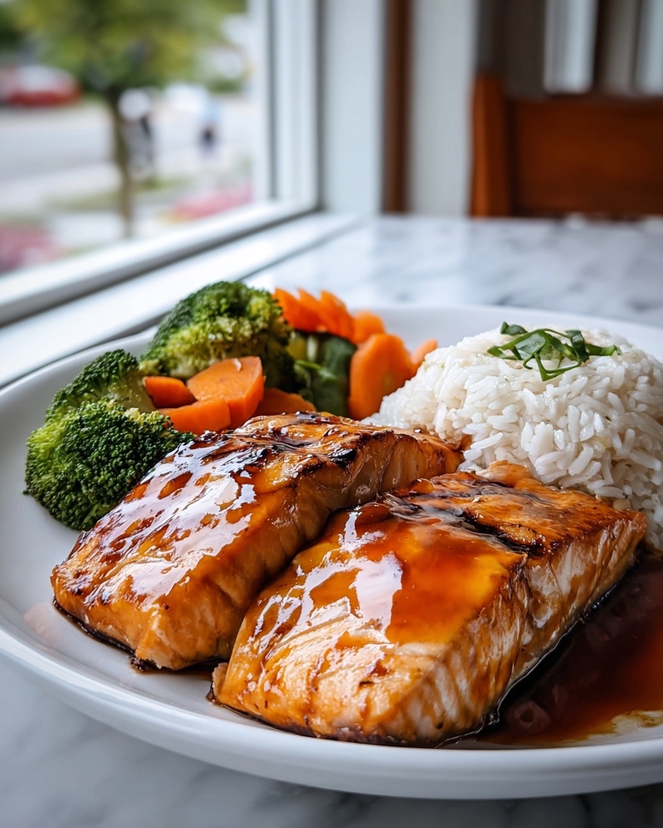 Salmon Teriyaki with Steamed Rice Recipe - Recipe Image