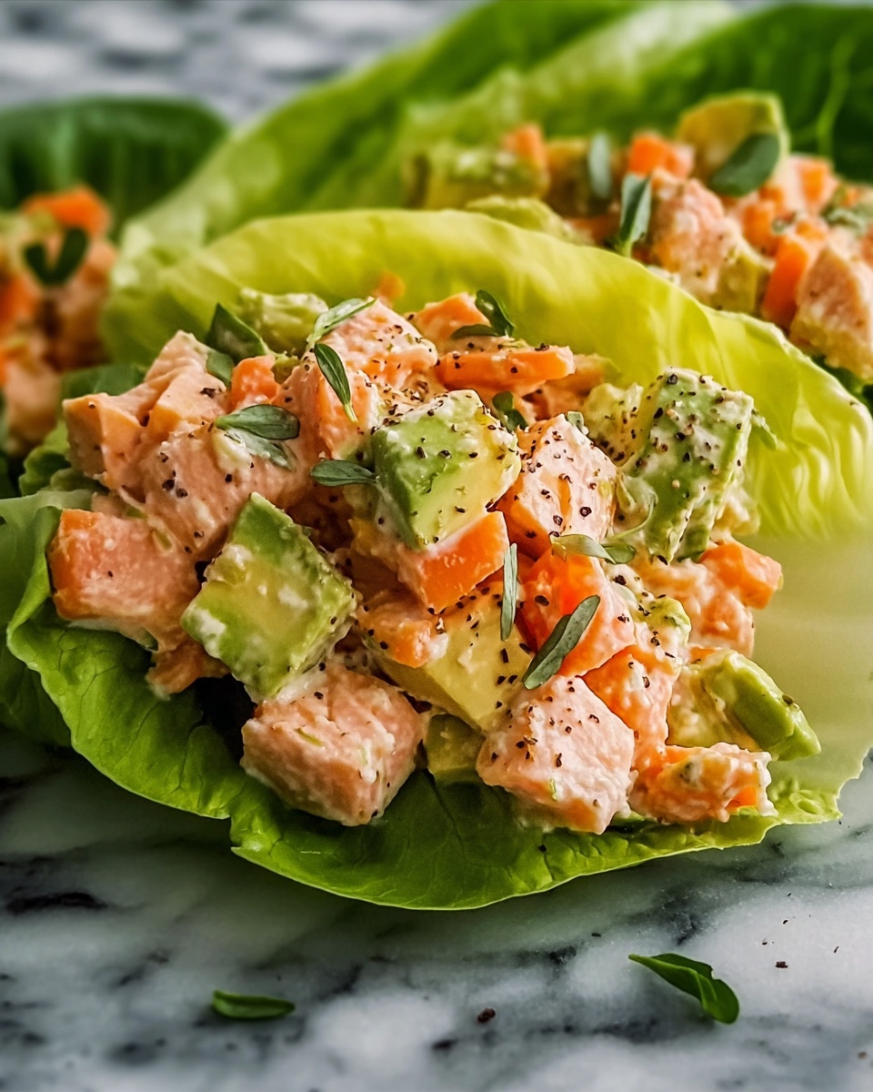 Avocado Chicken Salad Lettuce Wraps Recipe - Recipe Image