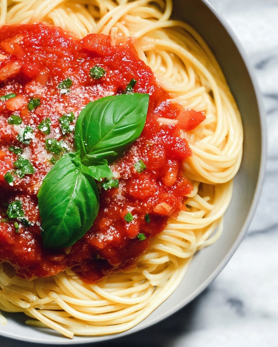 Instant Pot Spaghetti with Ground Beef, Tomato Sauce, and Fresh Basil Recipe - Recipe Image