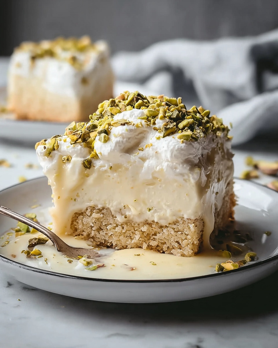 Vegan Pistachio Tres Leches (3 Milk Cake) Recipe - Recipe Image