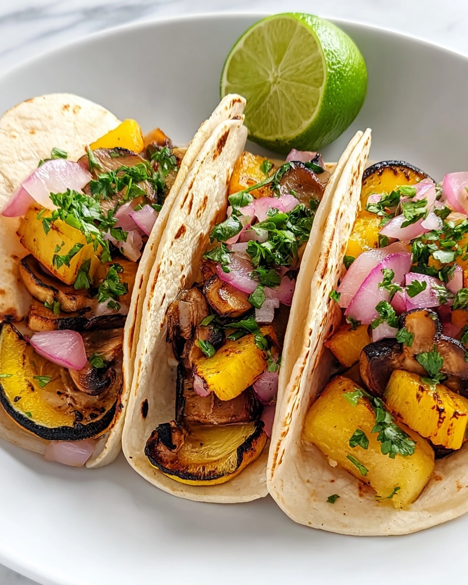Savory Vegetarian Tacos with Roasted Delicata Squash Recipe - Recipe Image