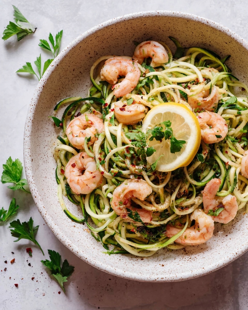 15 Minute Garlic Shrimp Zoodles Recipe - Recipe Image