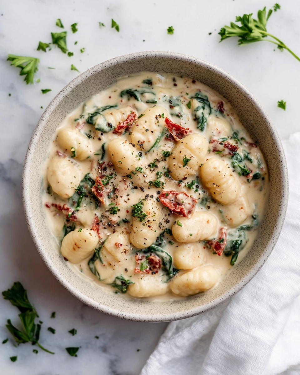 Creamy Sun-Dried Tomato and Basil Gnocchi Recipe - Recipe Image