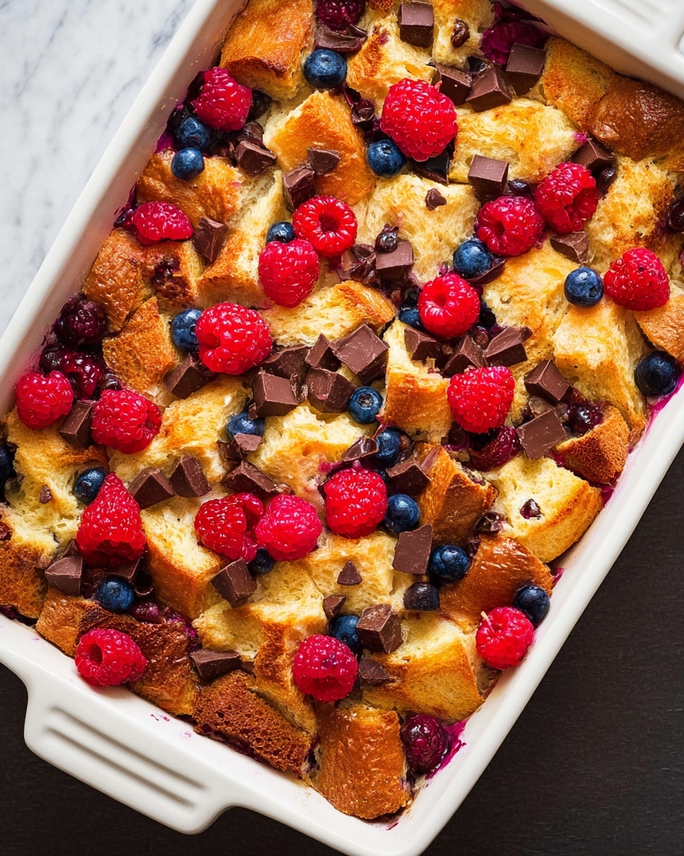 Chocolate and Berry Bread Pudding Recipe - Recipe Image