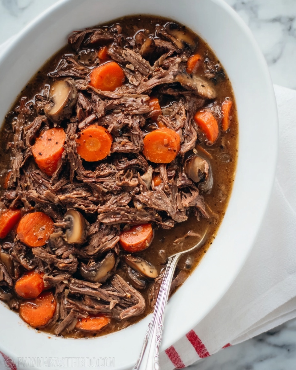 Beef and Mushroom Pot Roast in the Slow Cooker Recipe - Recipe Image