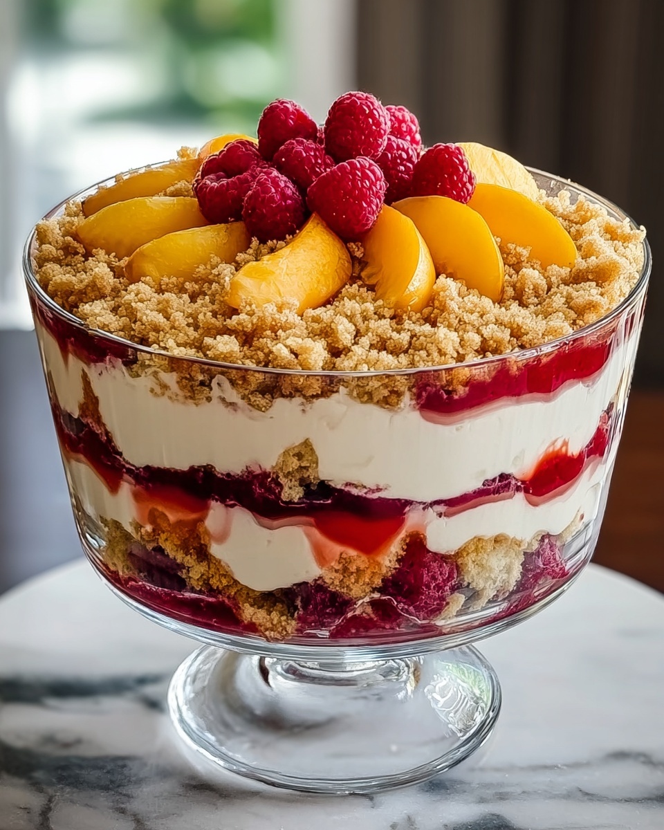 Peach Cobbler Trifle – A Sweet, Fruity, and Indulgent Dessert Recipe - Recipe Image