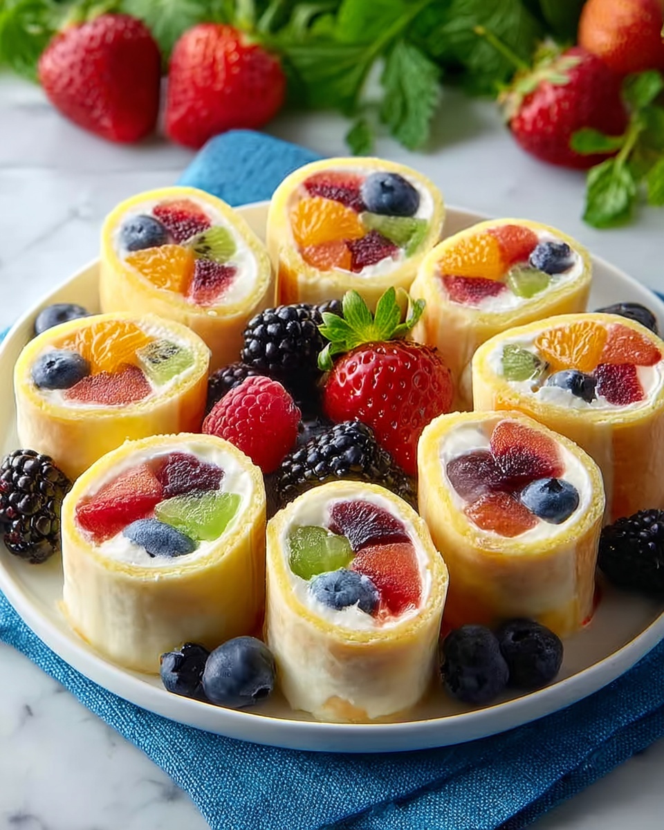 Cheesecake Fruit Salad Roll Ups Recipe - Recipe Image