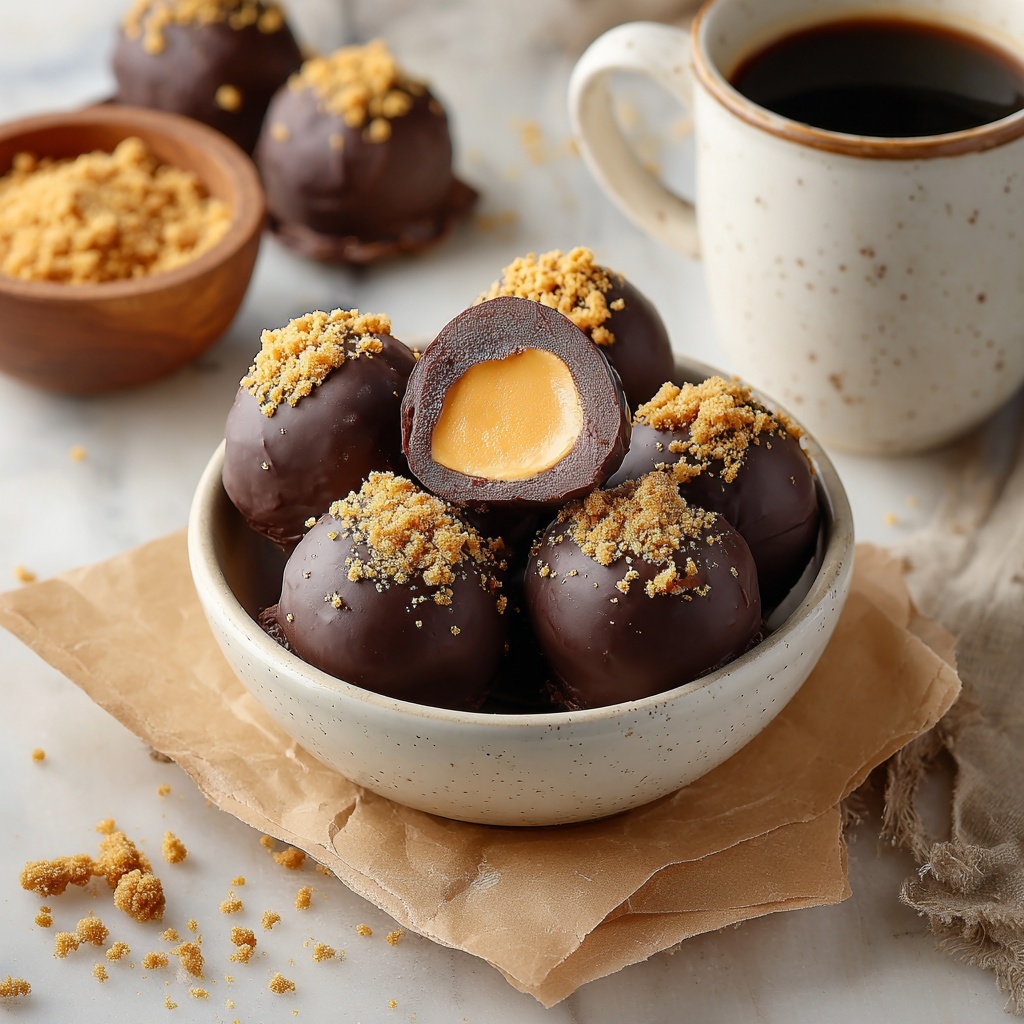 Chocolate-Dipped Pumpkin Cheesecake Truffles Recipe - Recipe Image