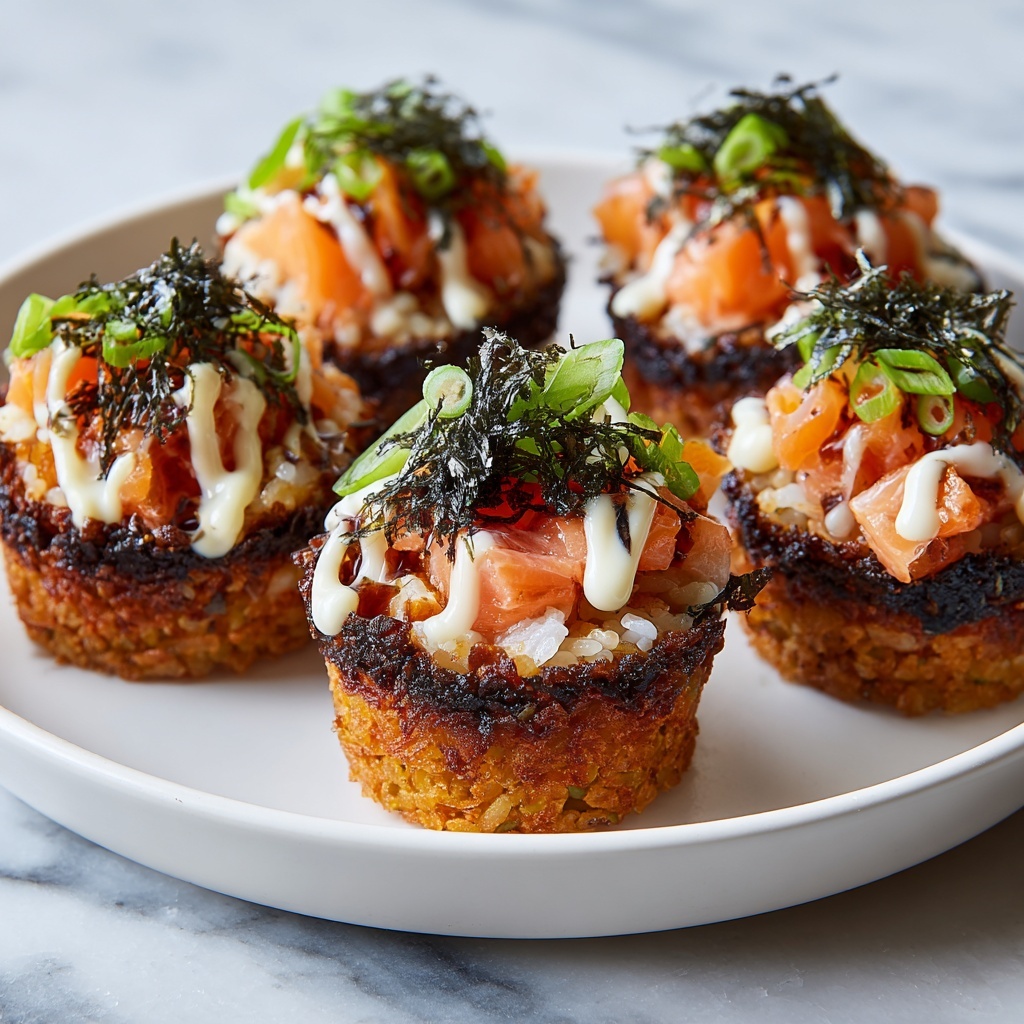 Easy Baked Salmon Sushi Cups Recipe - Recipe Image