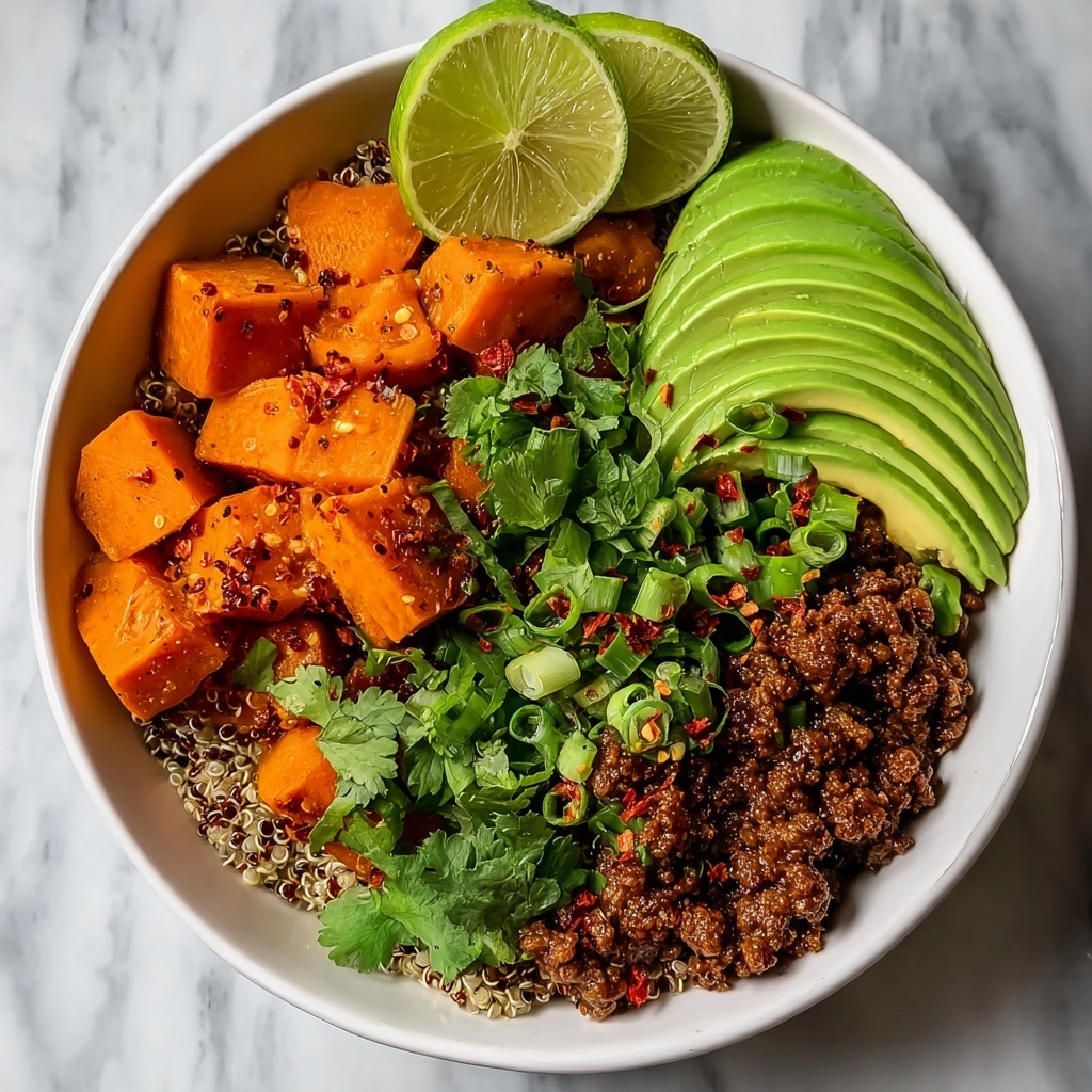Spicy Beef & Sweet Potato Protein Bowl Recipe - Recipe Image
