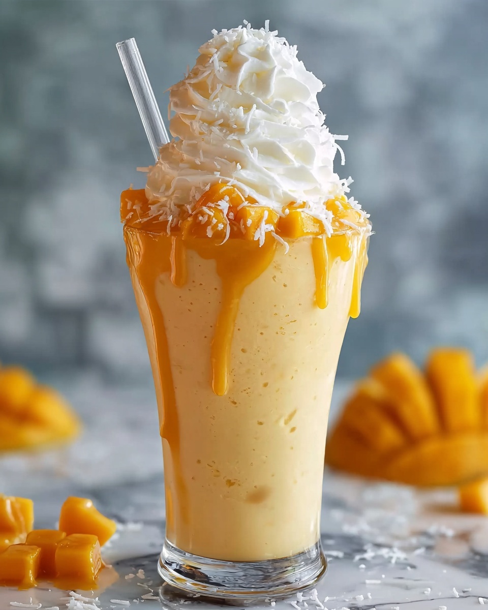Summer Mango Coconut Float Milkshake Recipe - Recipe Image