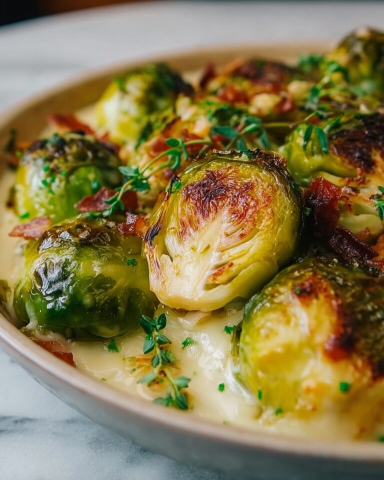 Creamy Baked Brussels Sprouts Recipe