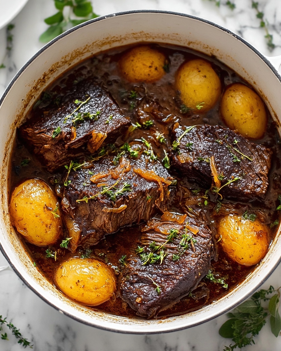 Cider-Braised Pot Roast with Caramelized Onions and Cauliflower Rice Recipe - Recipe Image