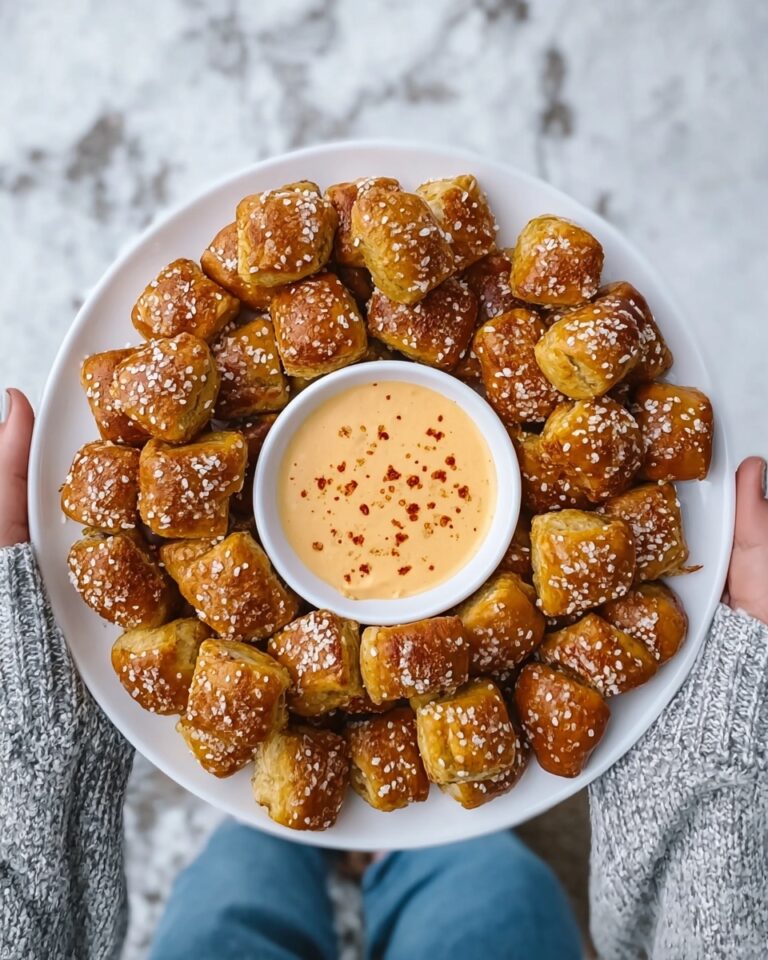 Soft Pretzel Bites with Vegan Cheese Sauce Recipe