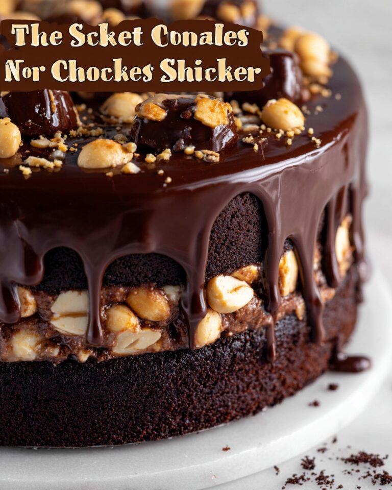 Chocolate Snickers Cake with Peanut Caramel and Chocolate Ganache Recipe