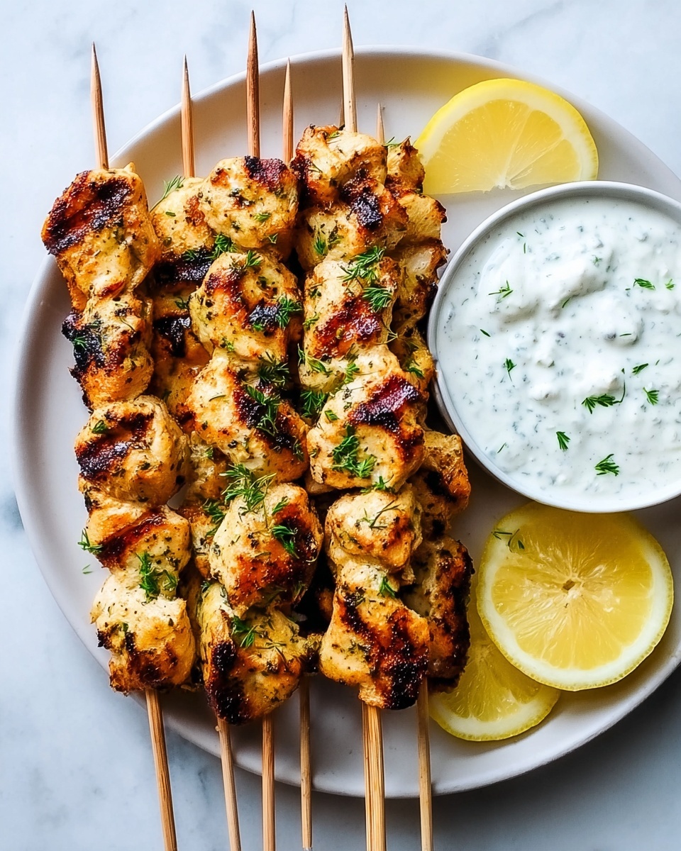 Simple Yogurt Marinated Grilled Chicken Skewers Recipe - Recipe Image