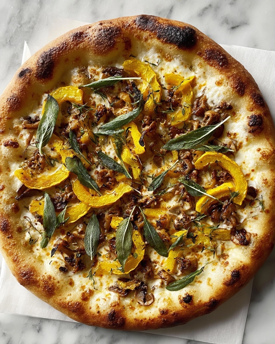 Savory Wild Mushroom Roasted Squash Pizza Recipe - Recipe Image