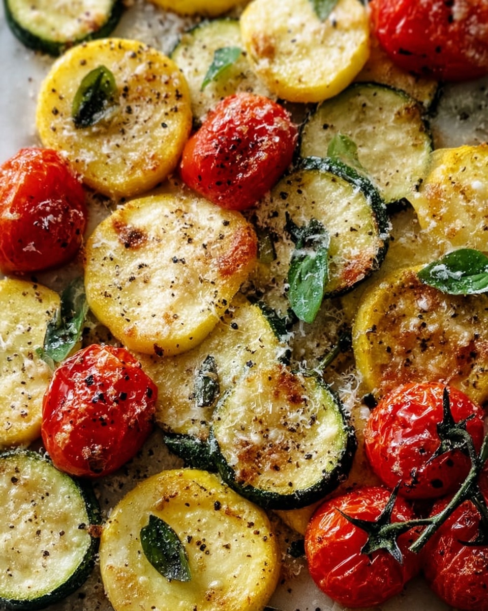 Easy Oven-Roasted Zucchini, Squash, and Tomatoes with Parmesan Recipe - Recipe Image