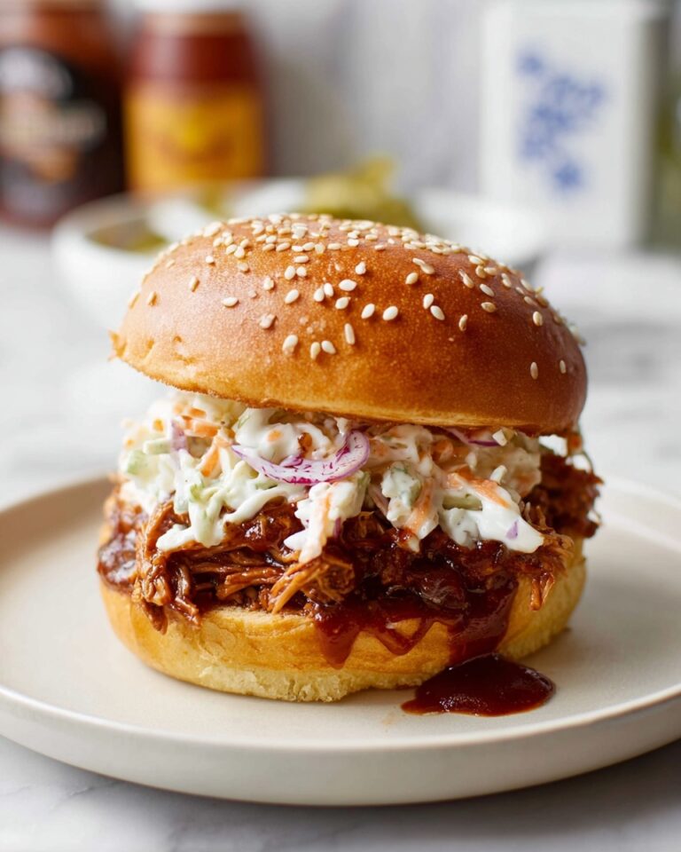 Oven-Baked Pulled Pork Sandwiches with BBQ Sauce and Coleslaw Recipe