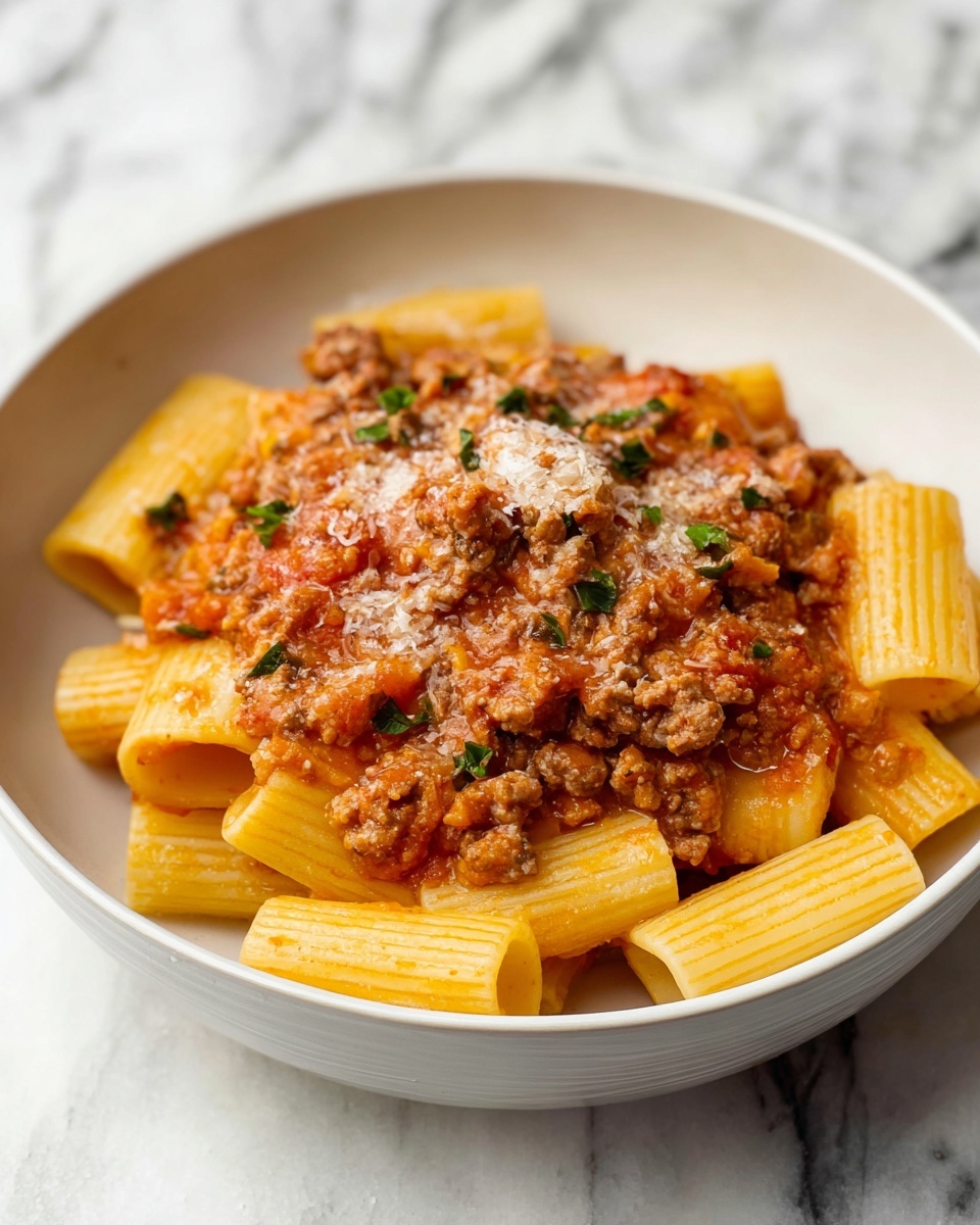 Ground Turkey Pasta with San Marzano Tomatoes and Fresh Basil Recipe - Recipe Image