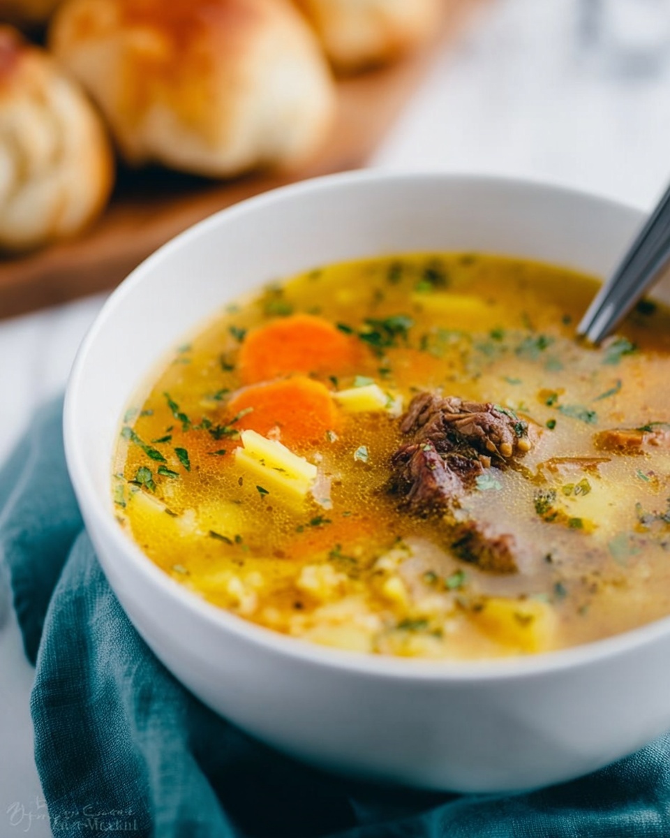 Beef, Barley and Pickle Soup (Rassolnik) Recipe - Recipe Image