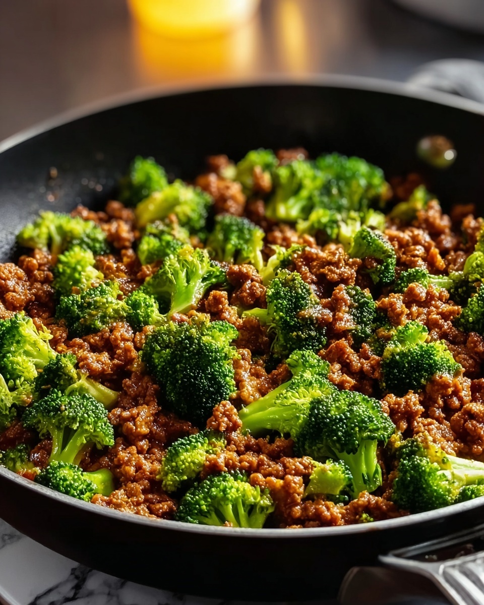 Flavor-Packed & Fast: Keto Hamburger Broccoli Skillet Recipe - Recipe Image