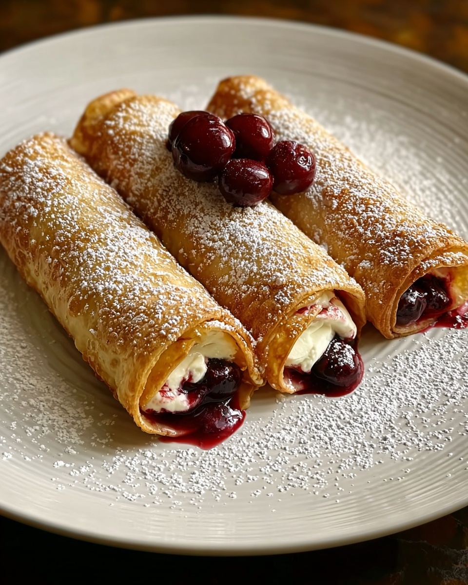 Crispy and Sweet: Cherry Cheesecake Egg Rolls Recipe - Recipe Image