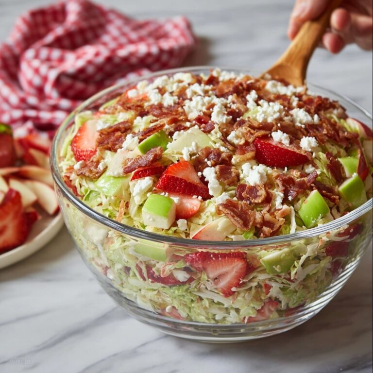 Shaved Brussels Sprout Salad with Strawberries, Apple, and Bacon Recipe