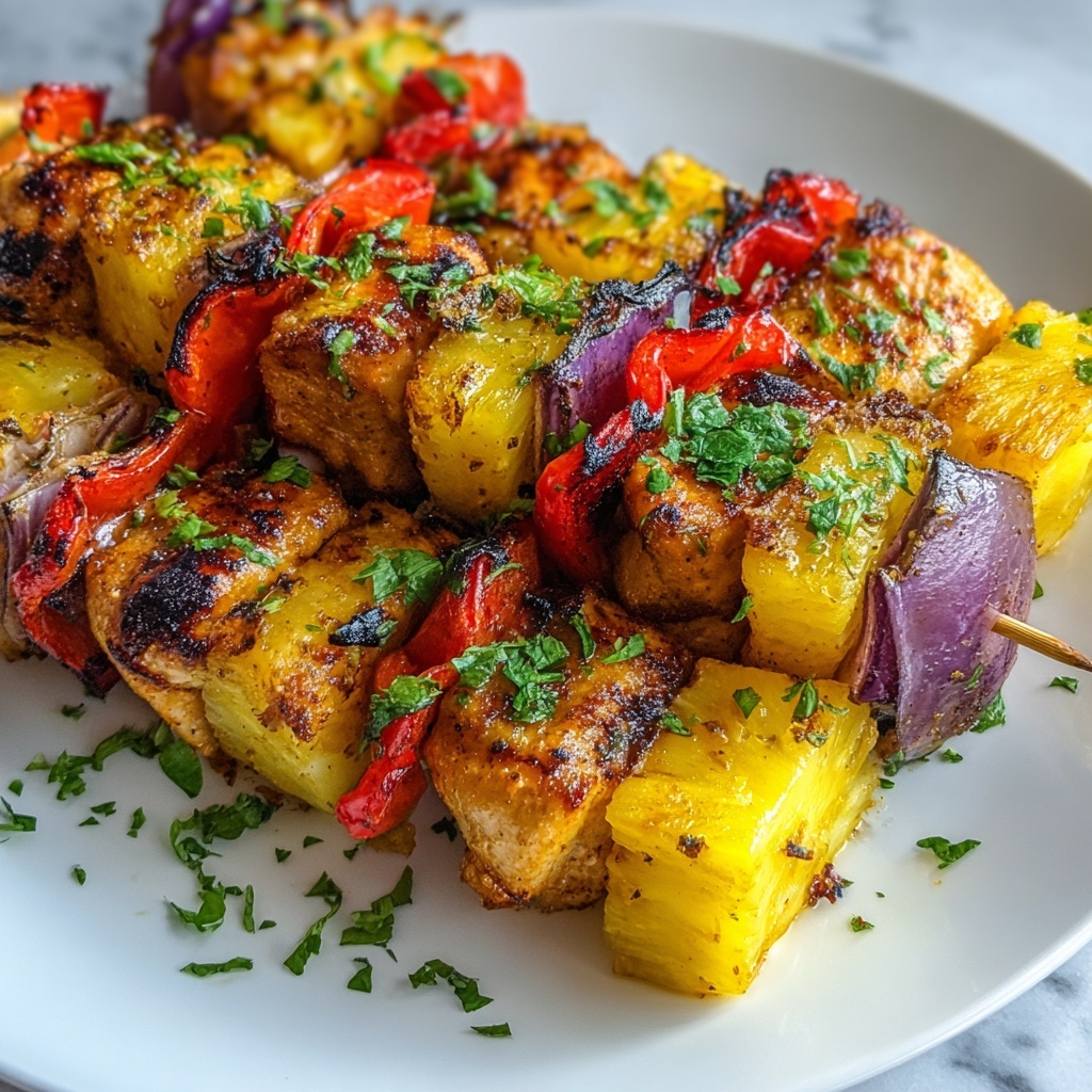 Grilled Pineapple Chicken Kabobs Recipe - Recipe Image