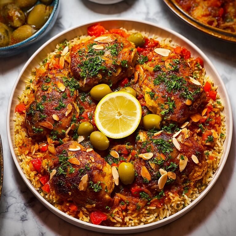 Moroccan Chicken and Rice with Apricots, Olives, and Spiced Tomato Sauce Recipe