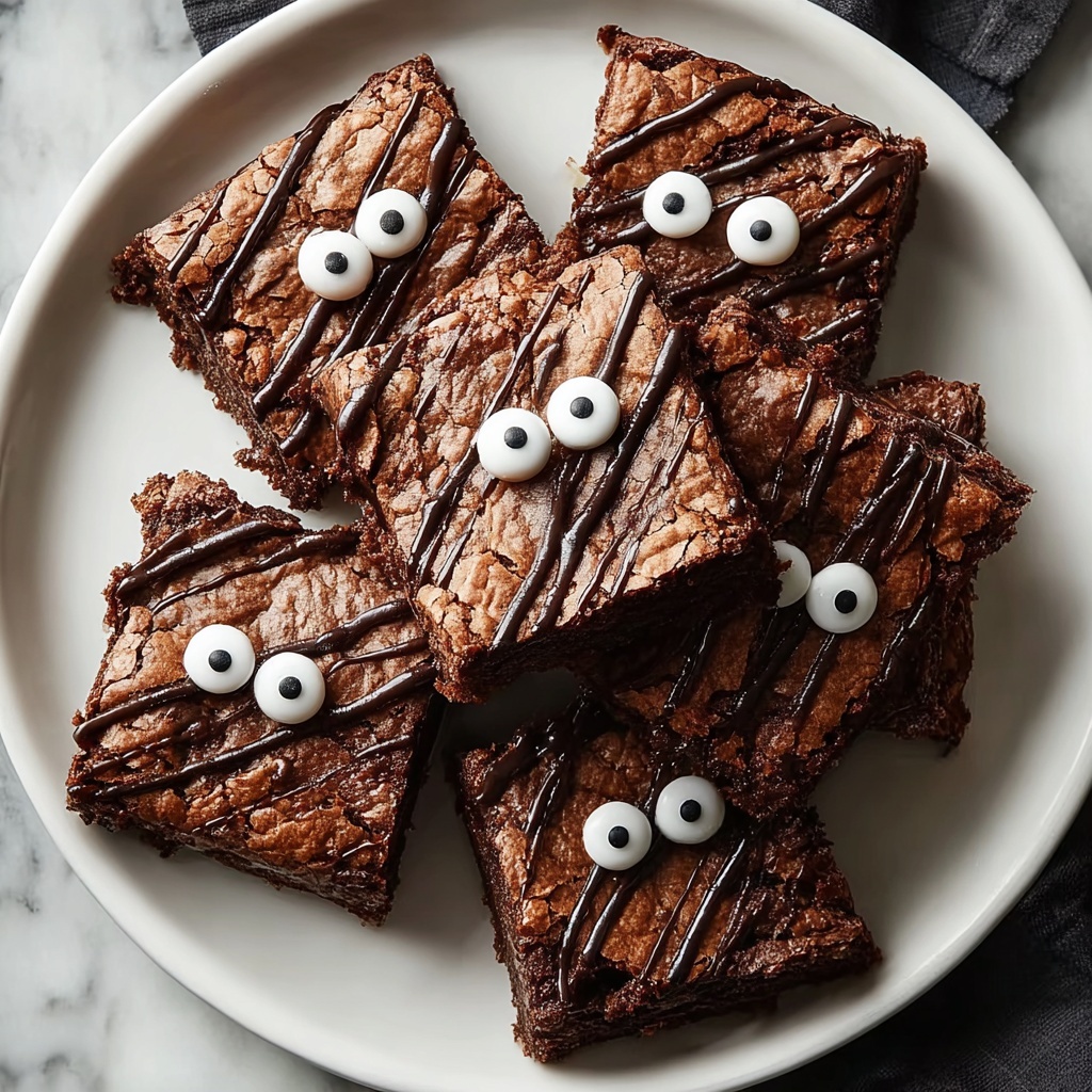 Decadent Baked Mummy Brownies with Rich Chocolate Recipe - Recipe Image